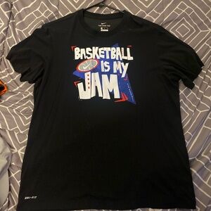 Black “Basketball Is My Jam” Mens NIKE Shirt XL